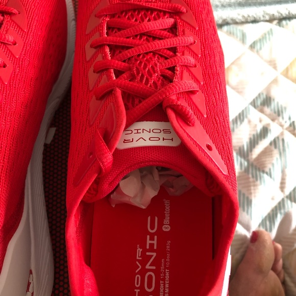 NWOT Under Armour Mens UA Team HOVR Sonic 3 Running Shoes in Red/White - Picture 4 of 9